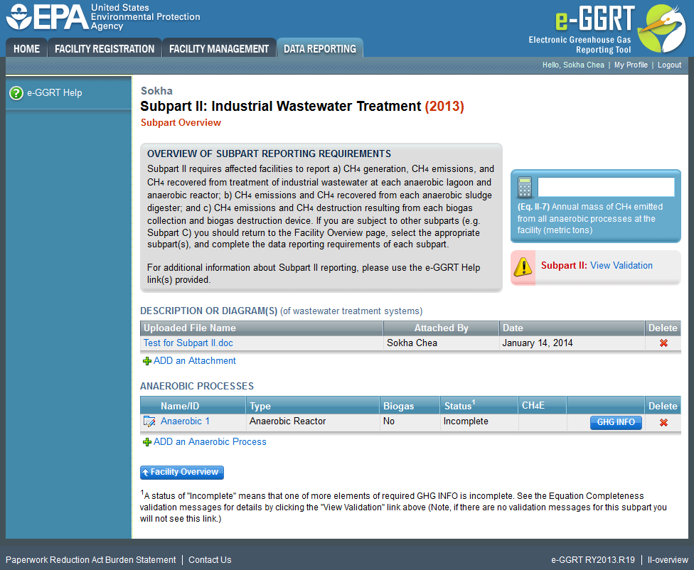 Subpart II: Entry saved at bottom of the webpage
